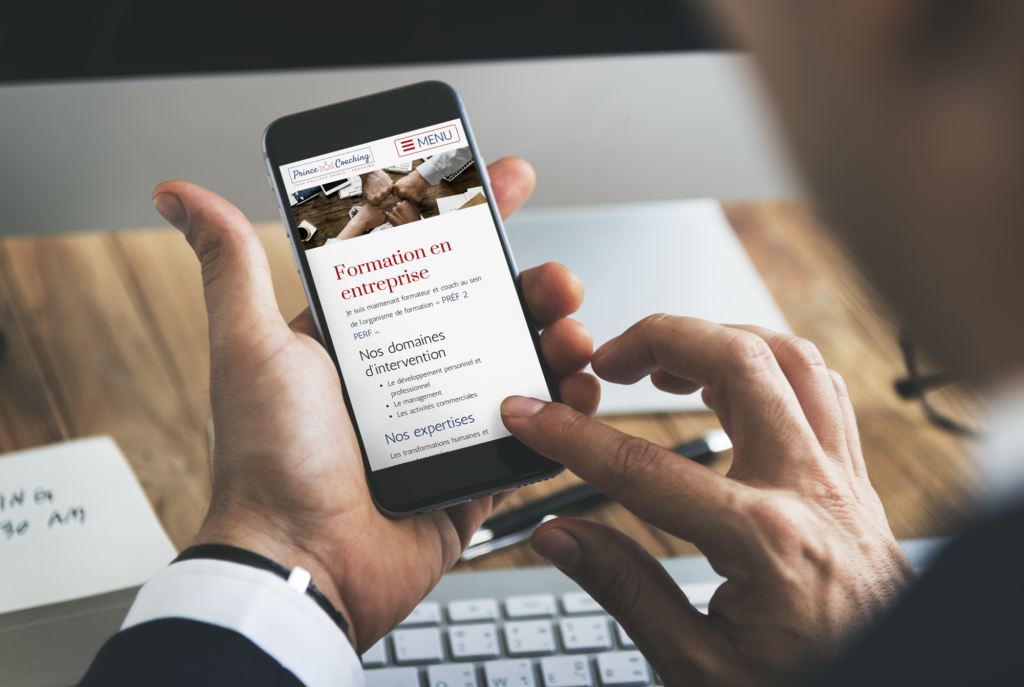 Le site de Prince Coaching sur mobile